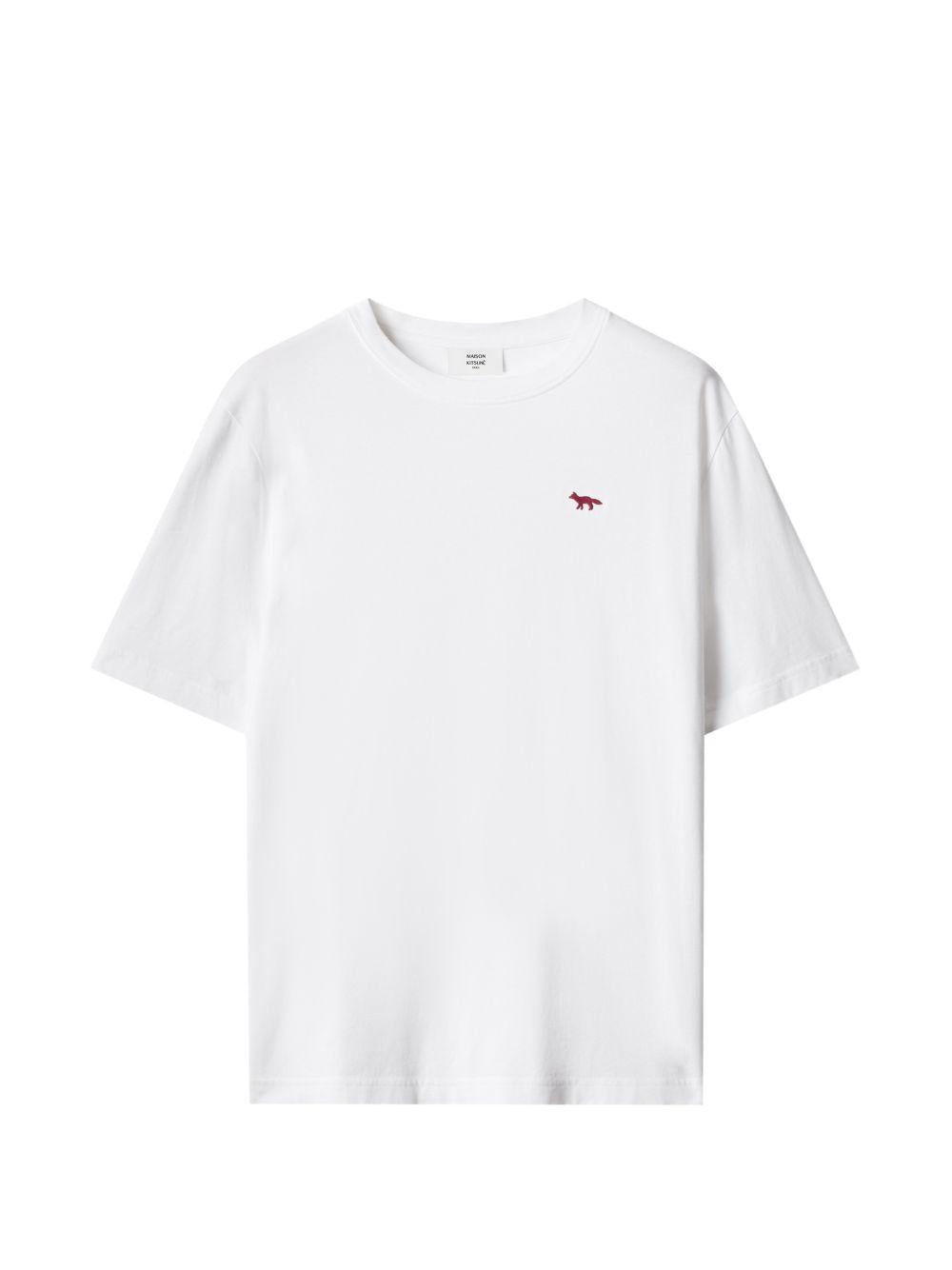 Maison Kitsune Short Sleeve Cotton T-Shirt White Men’s