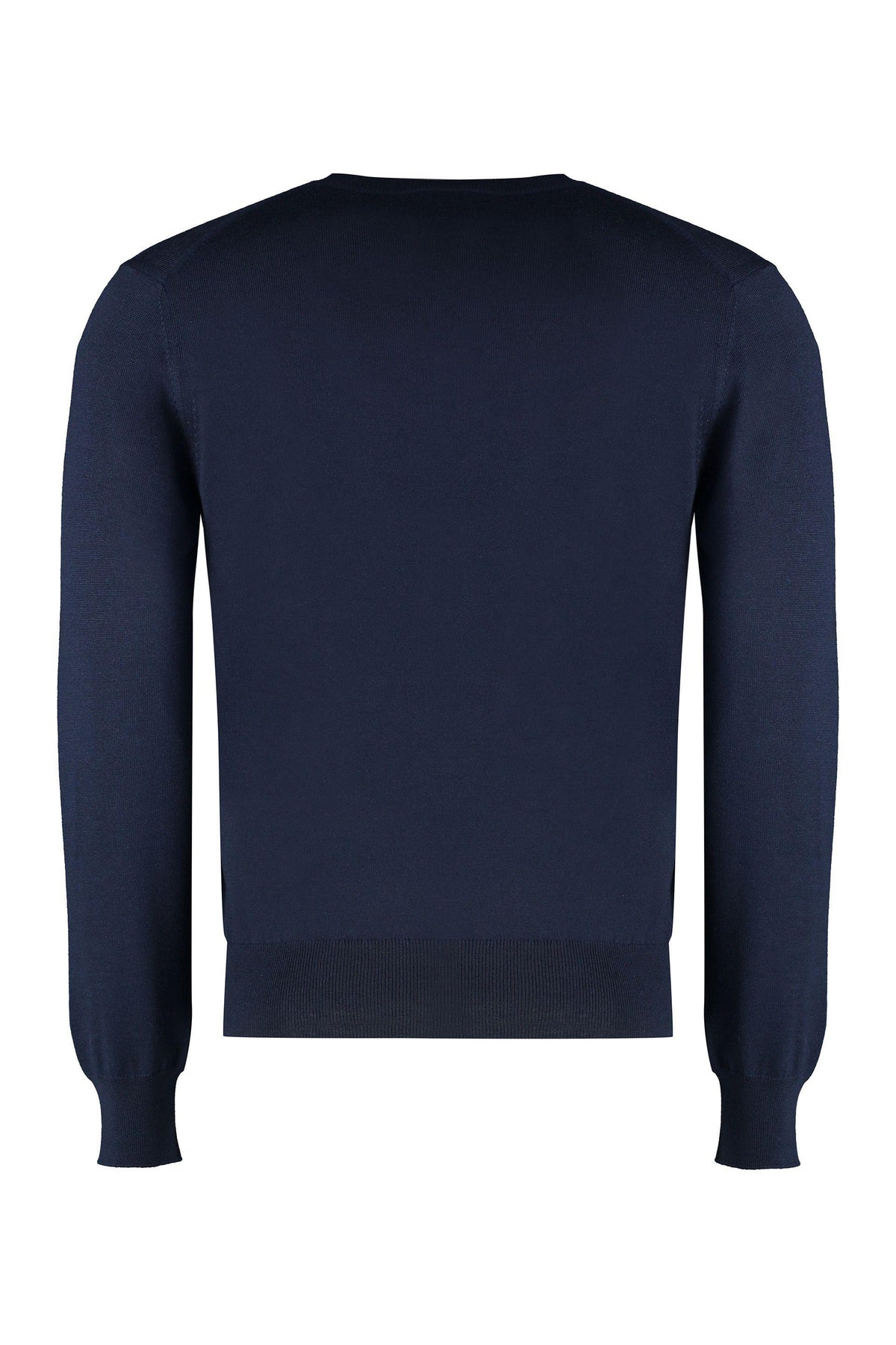 GUCCI Blue Wool Round Neck Knit Sweater for Men