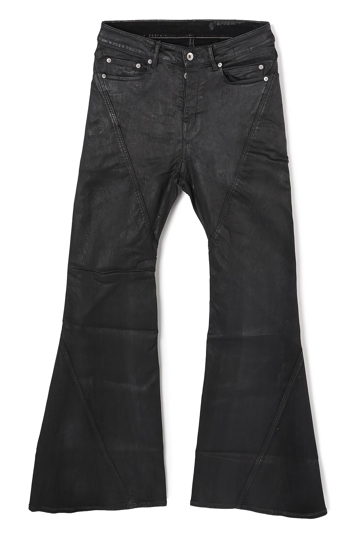 Rick Owens DRKSHDW Bias Bootcut Jeans Deep Black Stretch Denim