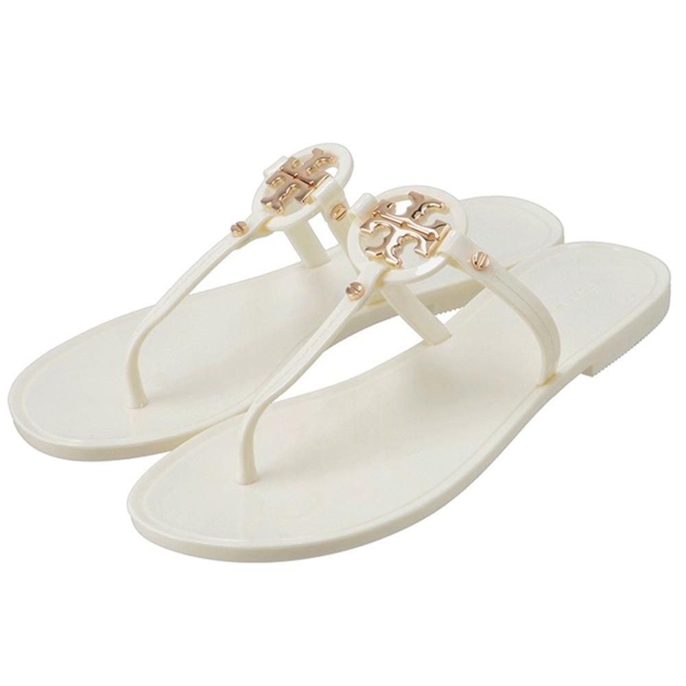 Tory Burch Mini Miller Flip-Flop Sandals Ivory
