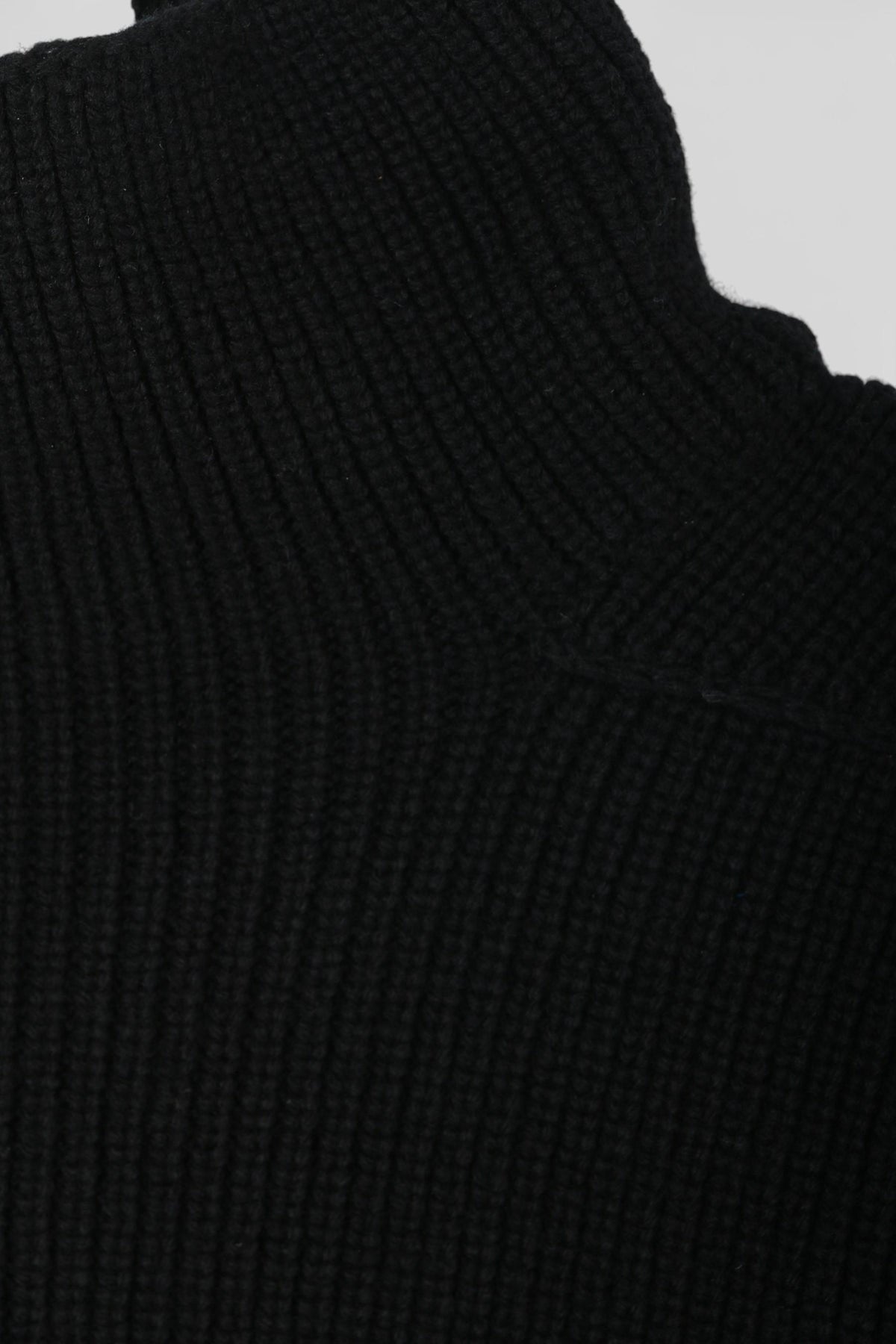 Rick Owens Fisherman Tabard Heavy Wool Turtleneck Sweater Black RU02D6648 KWV 09