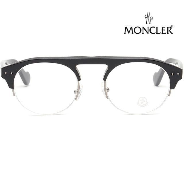 Moncler Black Semi-Rim Retro Acetate Eyeglass Frame Unisex