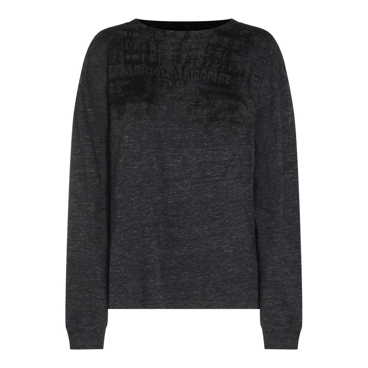 Maison Margiela Long Sleeve Sweatshirt Cotton Blend Navy Women’s Top