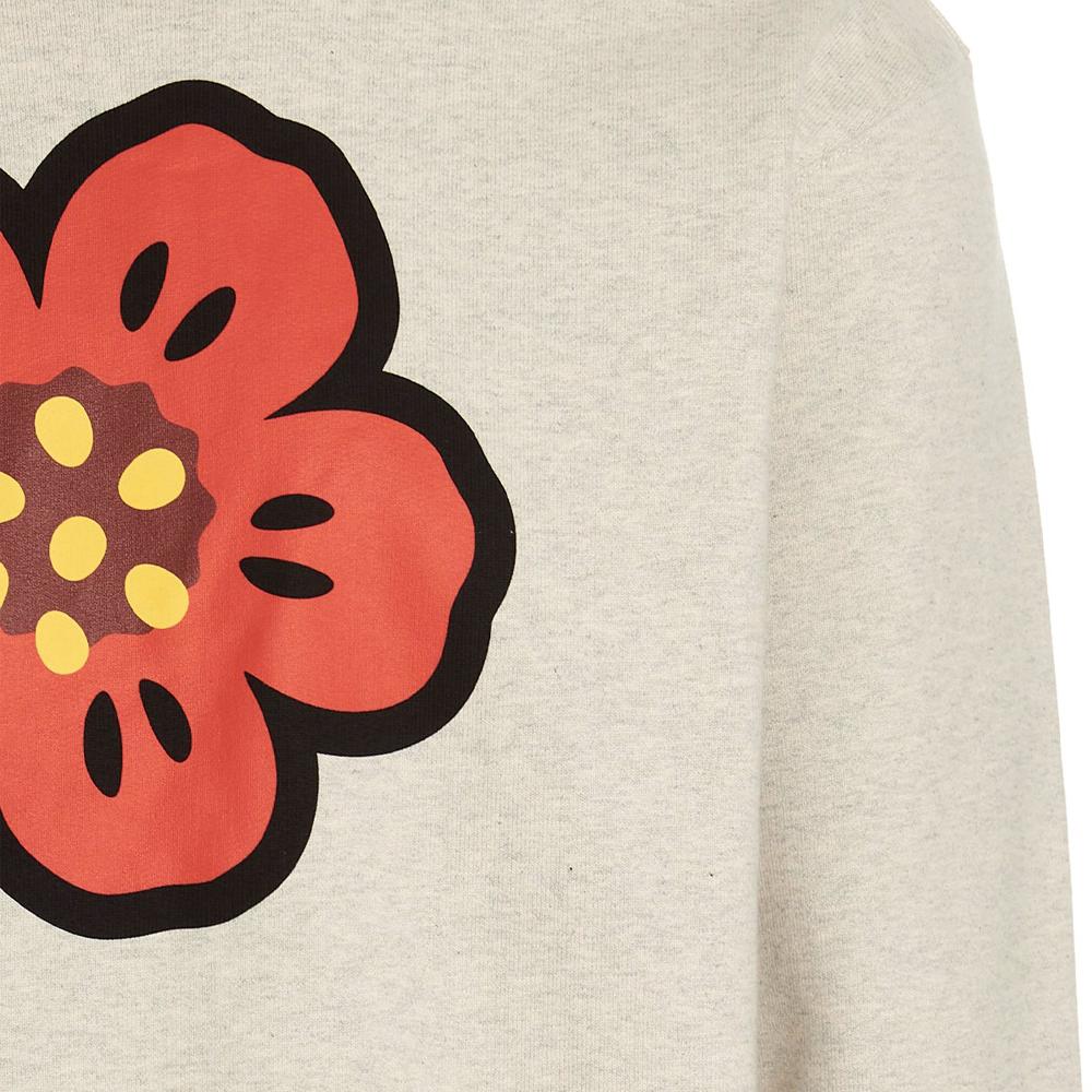 KENZO Flower Logo Fleece Sweatshirt Ecru for Men