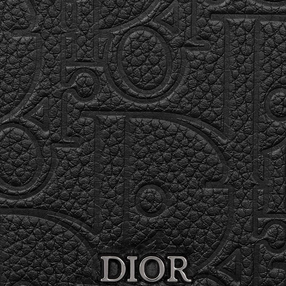 DIOR Black Smooth Calfskin Vertical Card Wallet