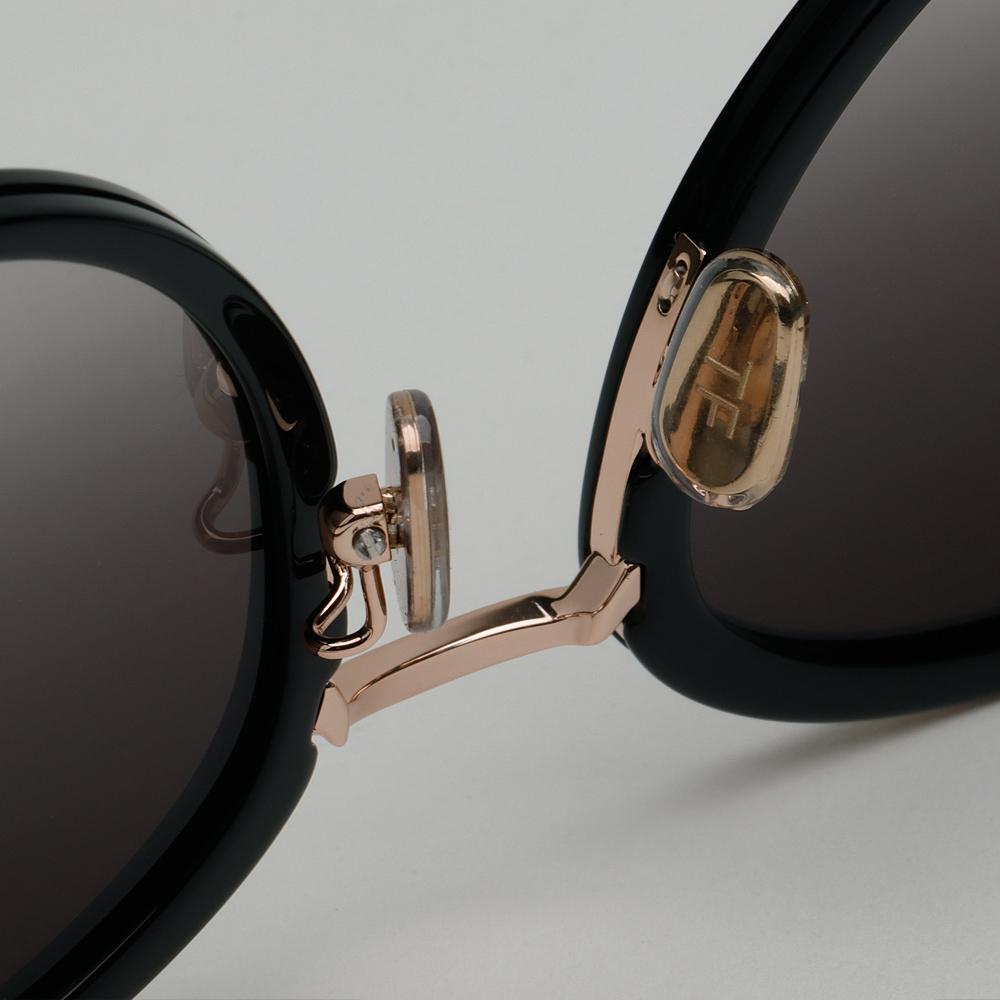 TOM FORD Black Round Sunglasses Asian Fit Unisex TF1138 K