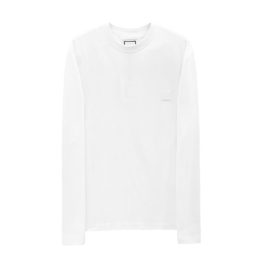 WOOYOUNGMI White Back Logo Cotton Long Sleeve T-Shirt