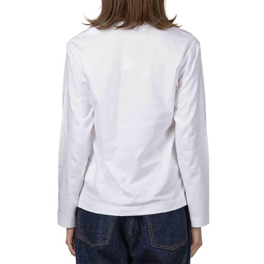 Comme des Garcons Black Heart Long Sleeve Unisex T-Shirt White
