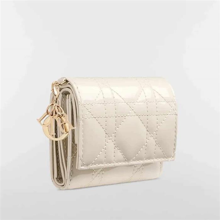 DIOR Lady Lotus Leather Compact Wallet
