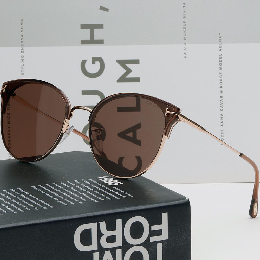 TOM FORD Round Clear Half-Rim Sunglasses Unisex Fashion TF898K 45E