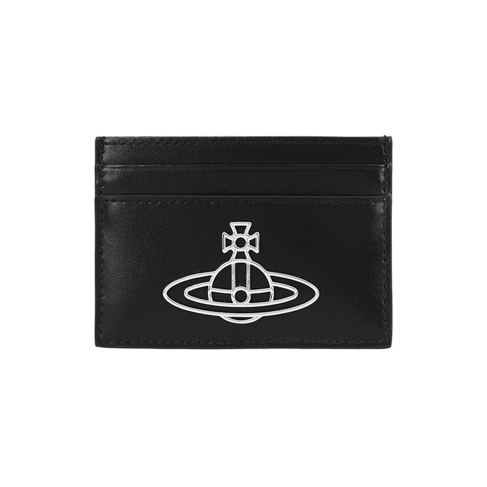 Vivienne Westwood Black Silk Leather Women’s Card Holder