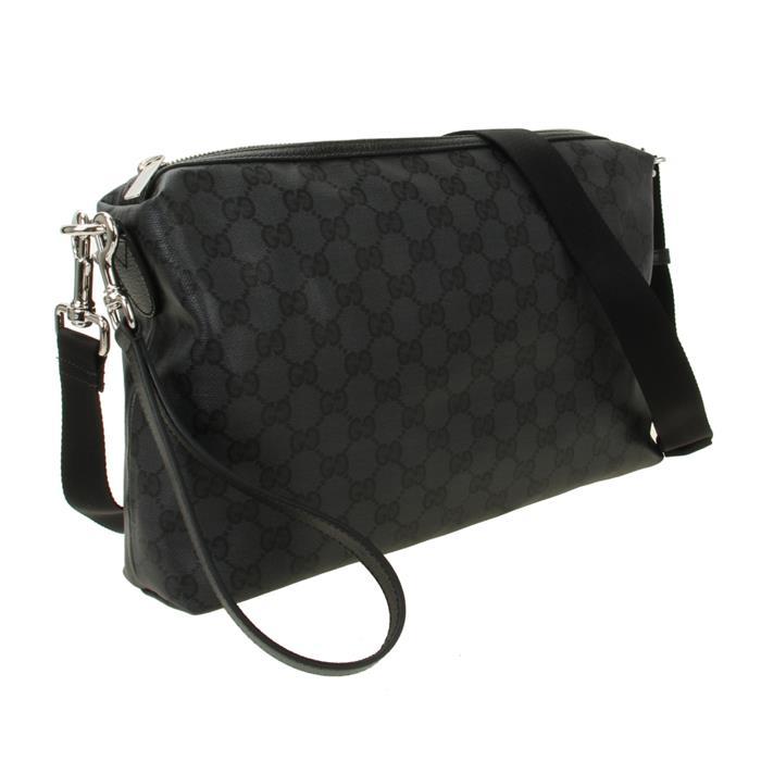 GUCCI Essence Classic Medium Crossbody Bag Black Leather