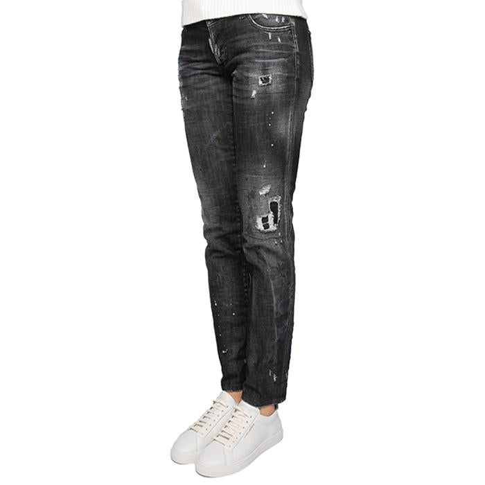Dsquared2 Women’s Jennifer Black Wash Cropped Denim Jeans