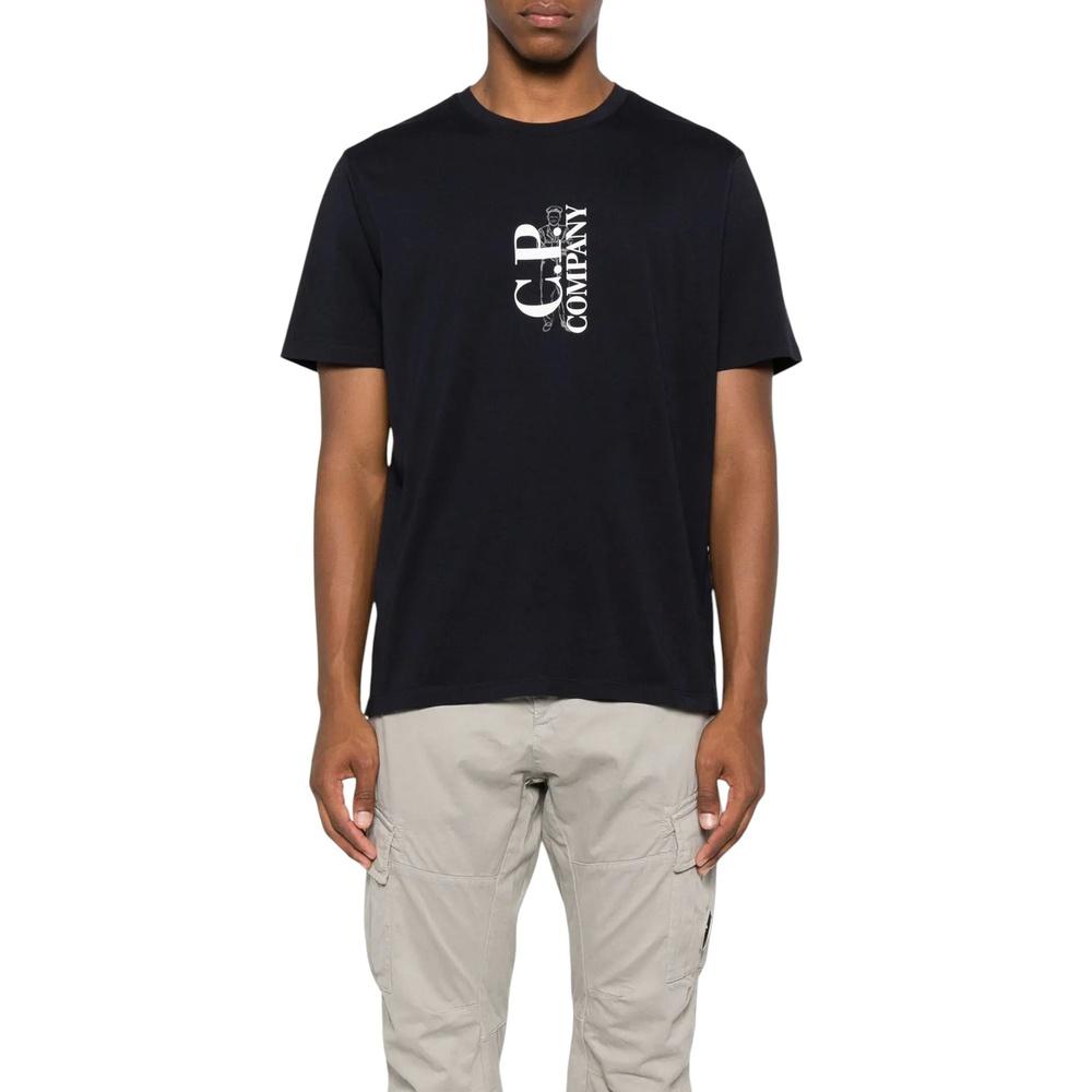 CP Company Logo Print Men’s Short Sleeve T-Shirt Black Cotton