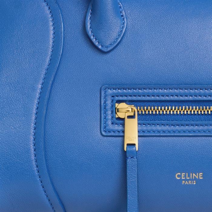 CELINE Small New Luggage Supple Shiny Lambskin Shoulder Bag