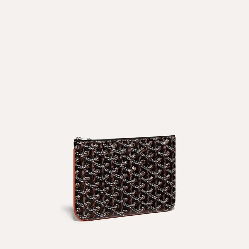 GOYARD Brown Black Tan Senat PM Clutch Pouch for Women SENAT2 PM LTY01 CL03P