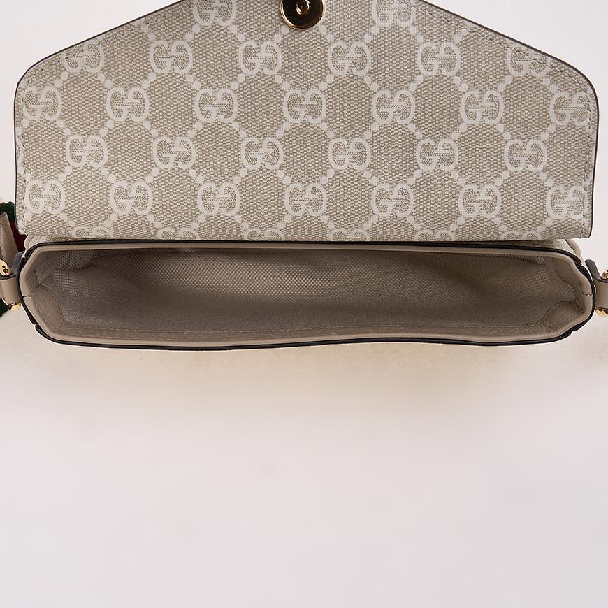 GUCCI Ophidia Pochette Shoulder Bag Beige/Brown Canvas Leather