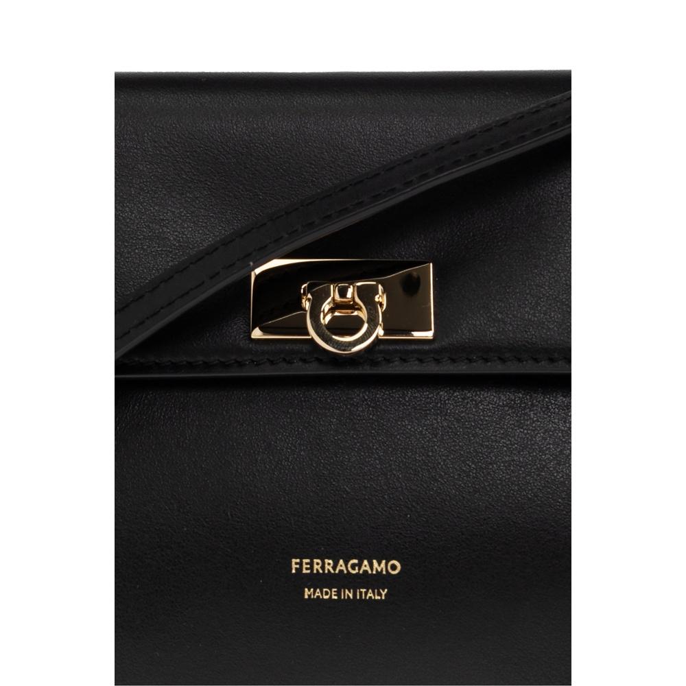 Ferragamo Gancini Leather Clutch Crossbody Bag