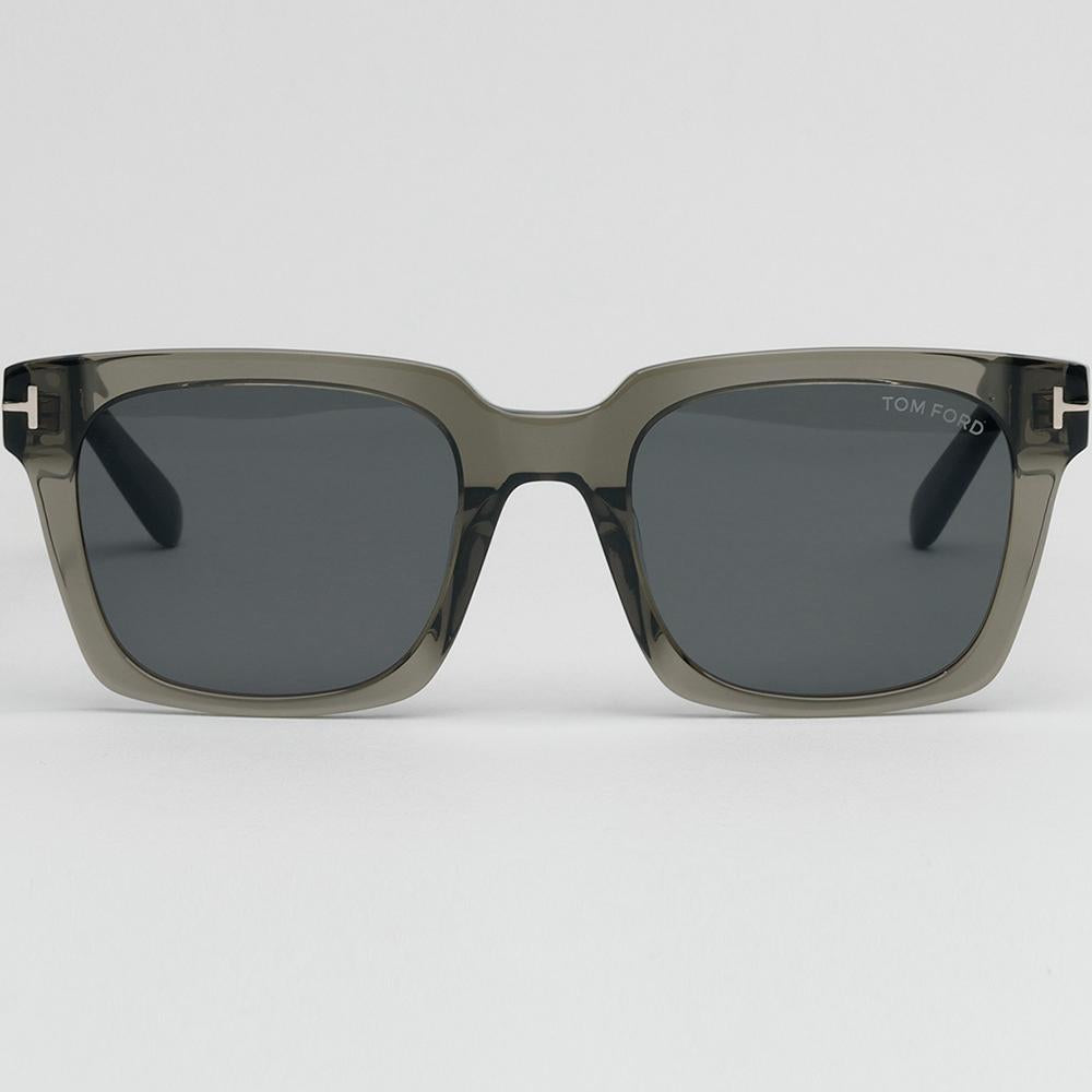 TOM FORD Transparent Dark Gray Square Acetate Sunglasses Asian Fit TF1162K 57A