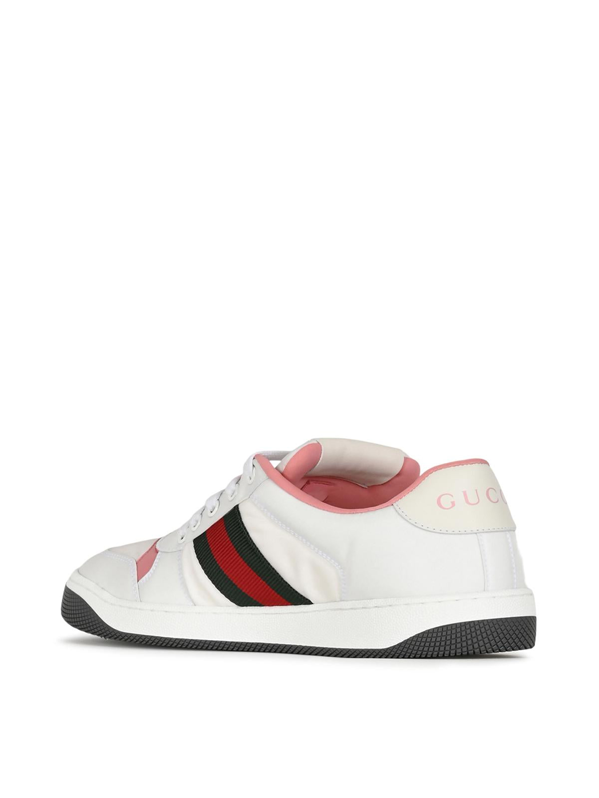 GUCCI White Leather Low-Top Sneakers