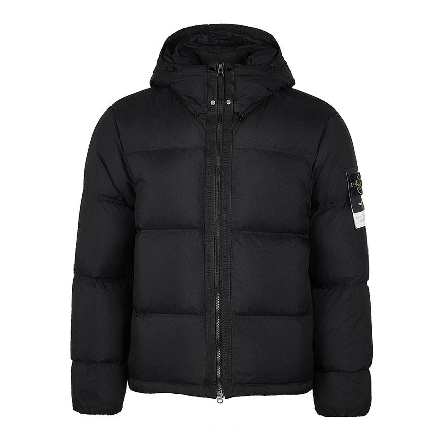 STONE ISLAND Men’s Detachable Hood Down Puffer Jacket Black