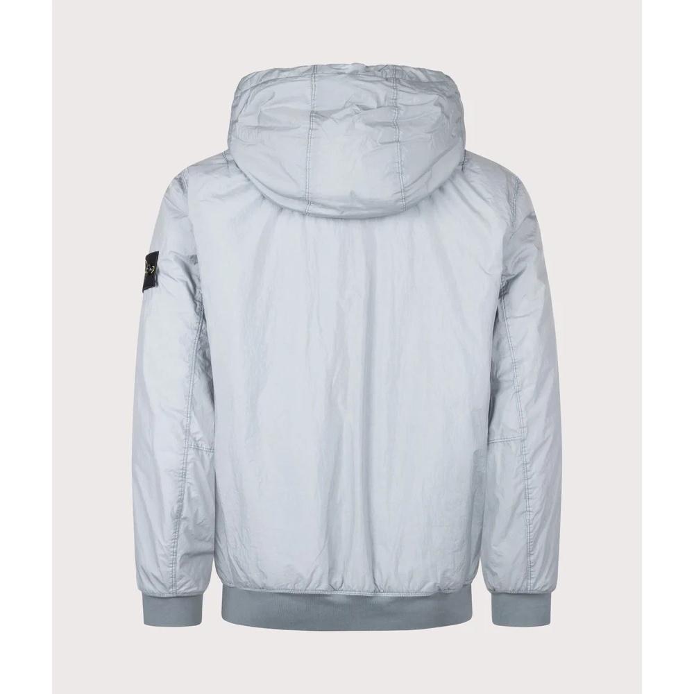 STONE ISLAND Crinkle Reps Hooded Jacket Men Black Nylon