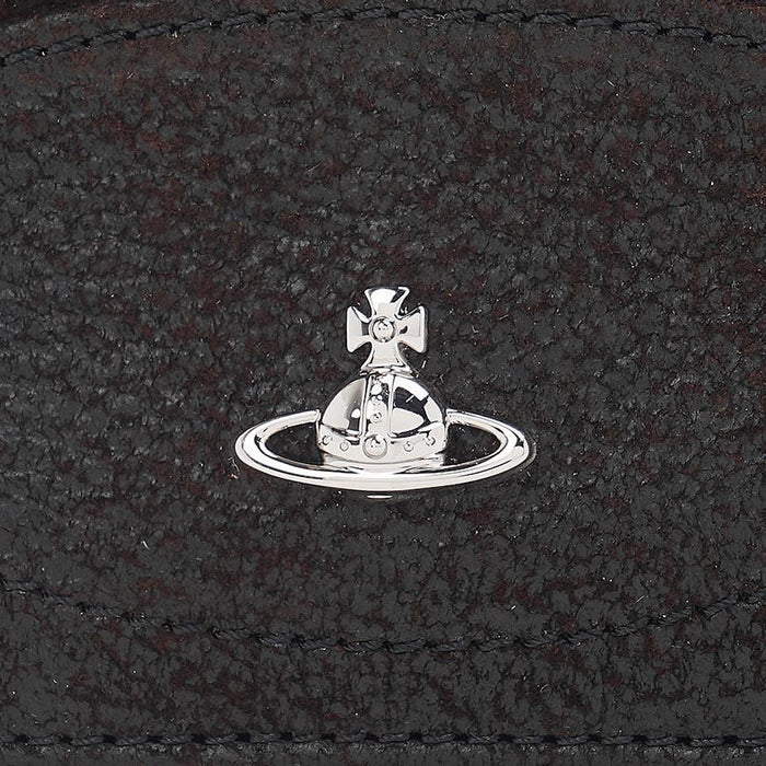 Vivienne Westwood Unisex Half Moon Flat Card Holder Black Leather