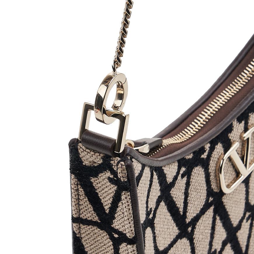VALENTINO Garavani Embroidered Toile Iconographe Shoulder Bag 4W2P0W19 VRI 6ZN