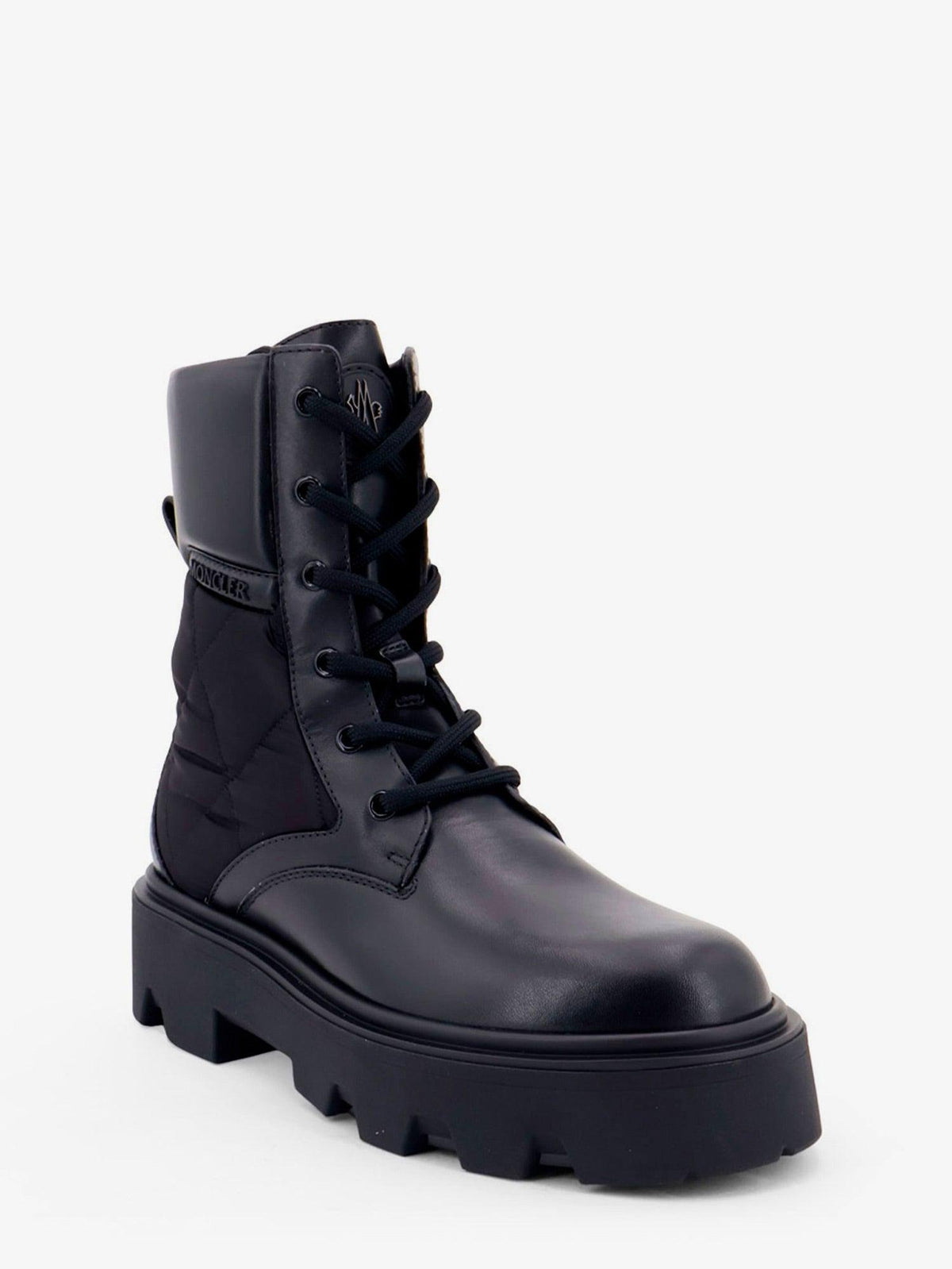 Moncler Black Leather Ankle Boots