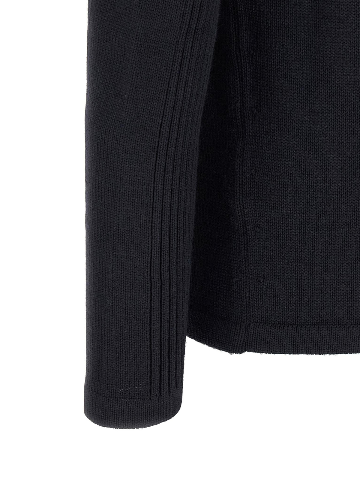 PRADA Black Wool Round Neck Knit Sweater Men
