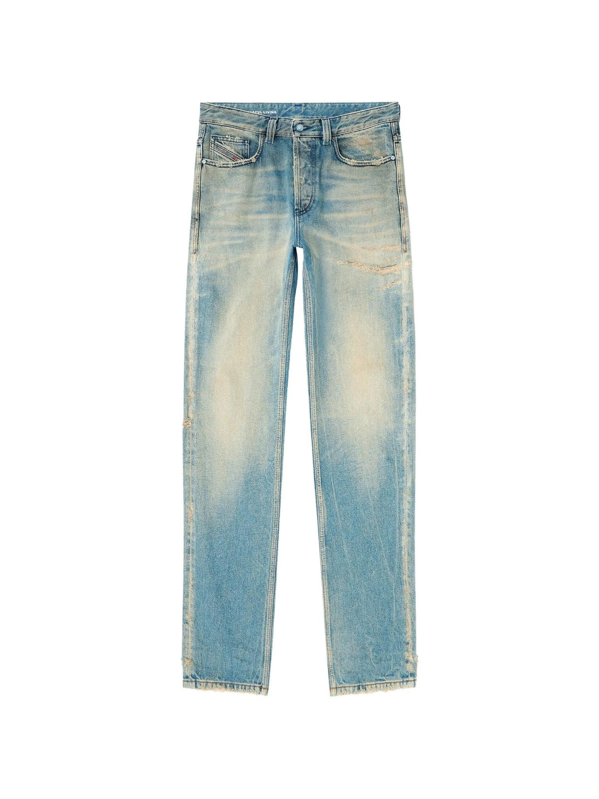 DIESEL Men’s Denim Jeans Blue Cotton Straight-Leg Pants