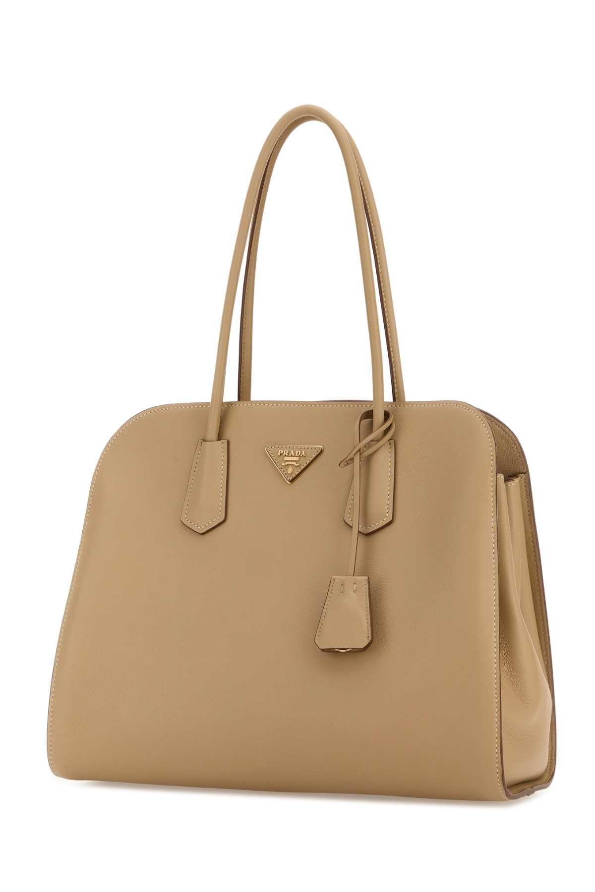 PRADA Leather Tote Bag Brown