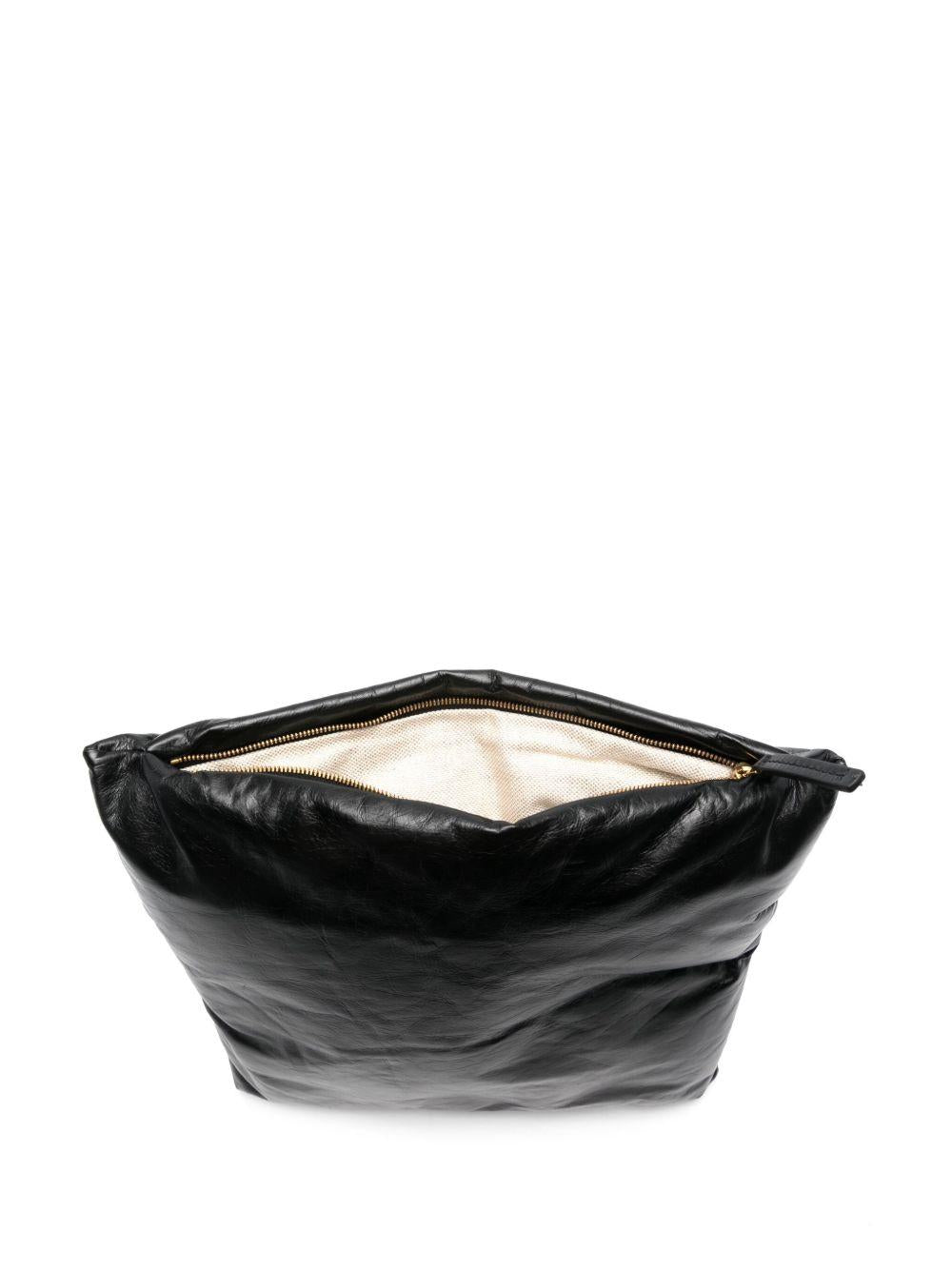 Bottega Veneta Leather Clutch Bag Black