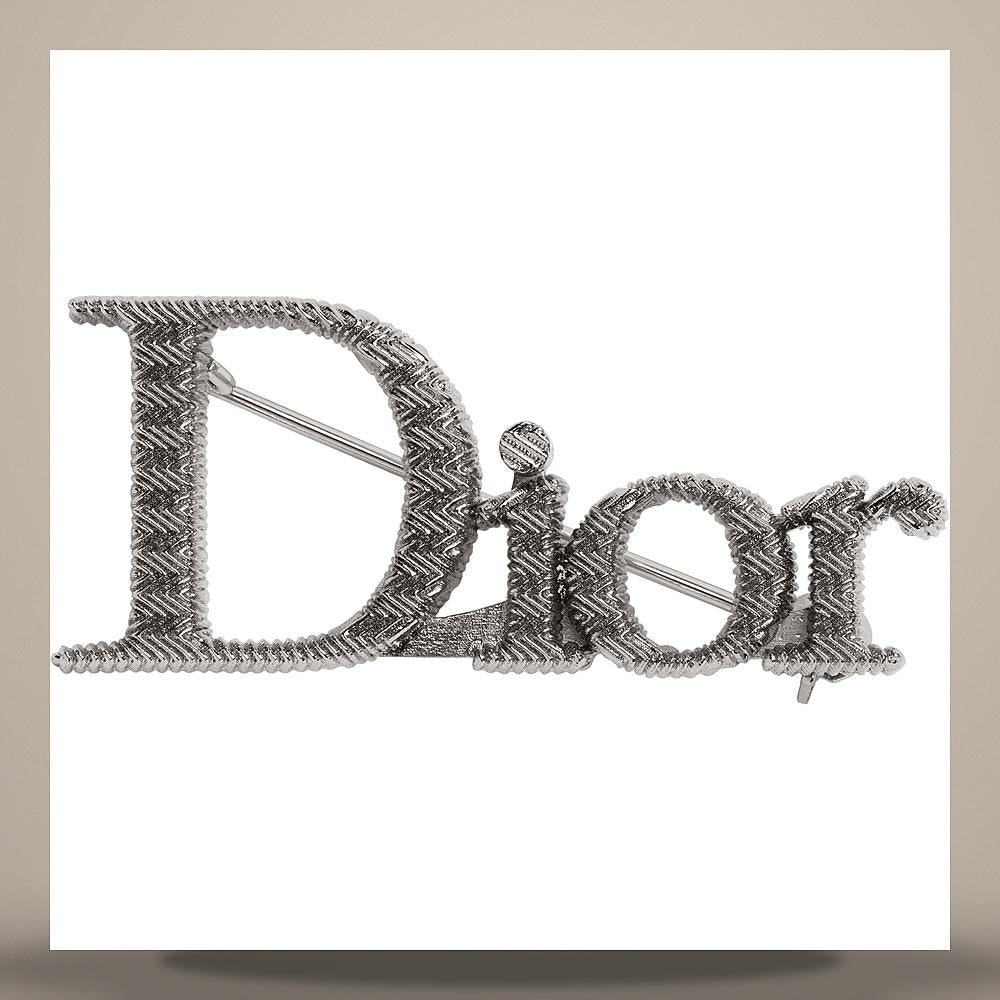 DIOR Guilloché Brooch Silver-Finish Brass Hair Band V1824HOMMT D000