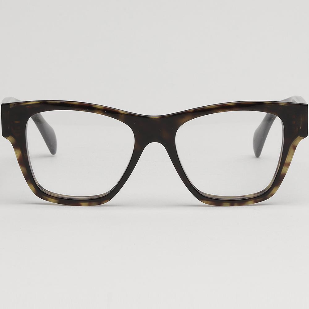 CELINE Translucent Tortoise Square Acetate Eyeglass Frames Unisex CL50014I 052