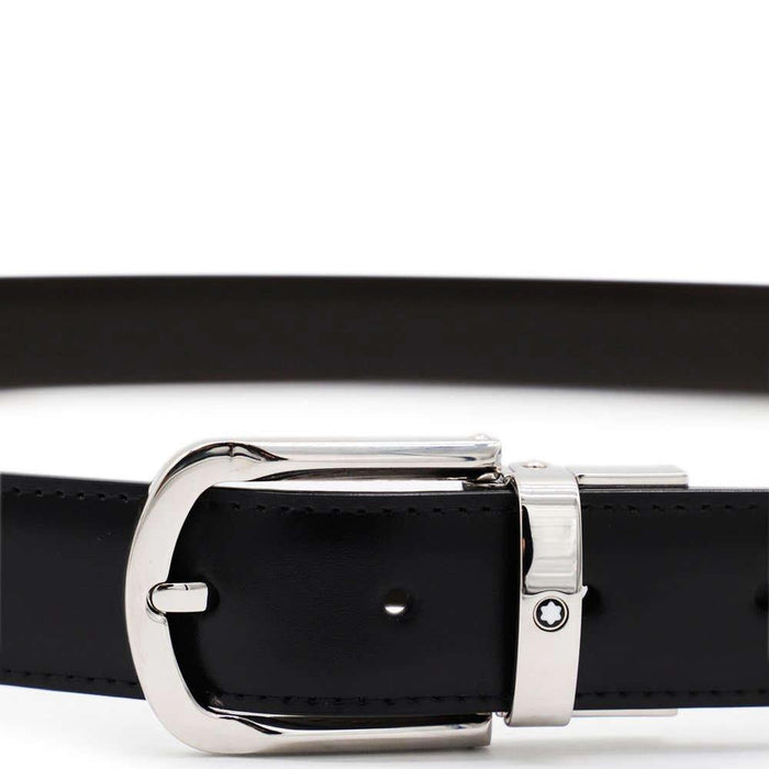 Montblanc Reversible Black Leather 30mm Belt for Men
