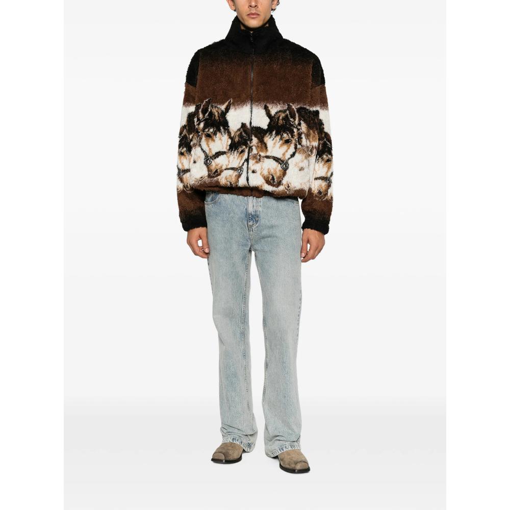 Maison Margiela Black Wool Zip-Up Knit Jacket for Men