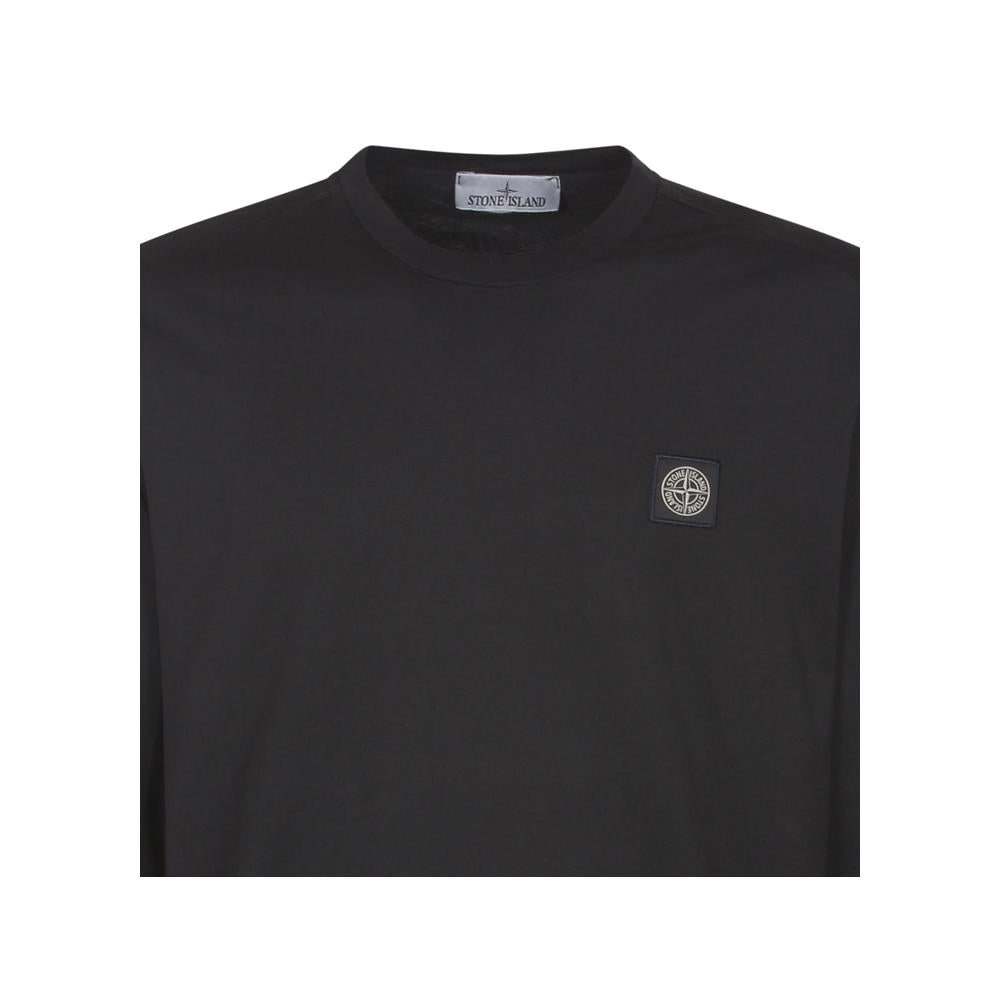 STONE ISLAND Logo T-Shirt Black Men’s Cotton Crewneck