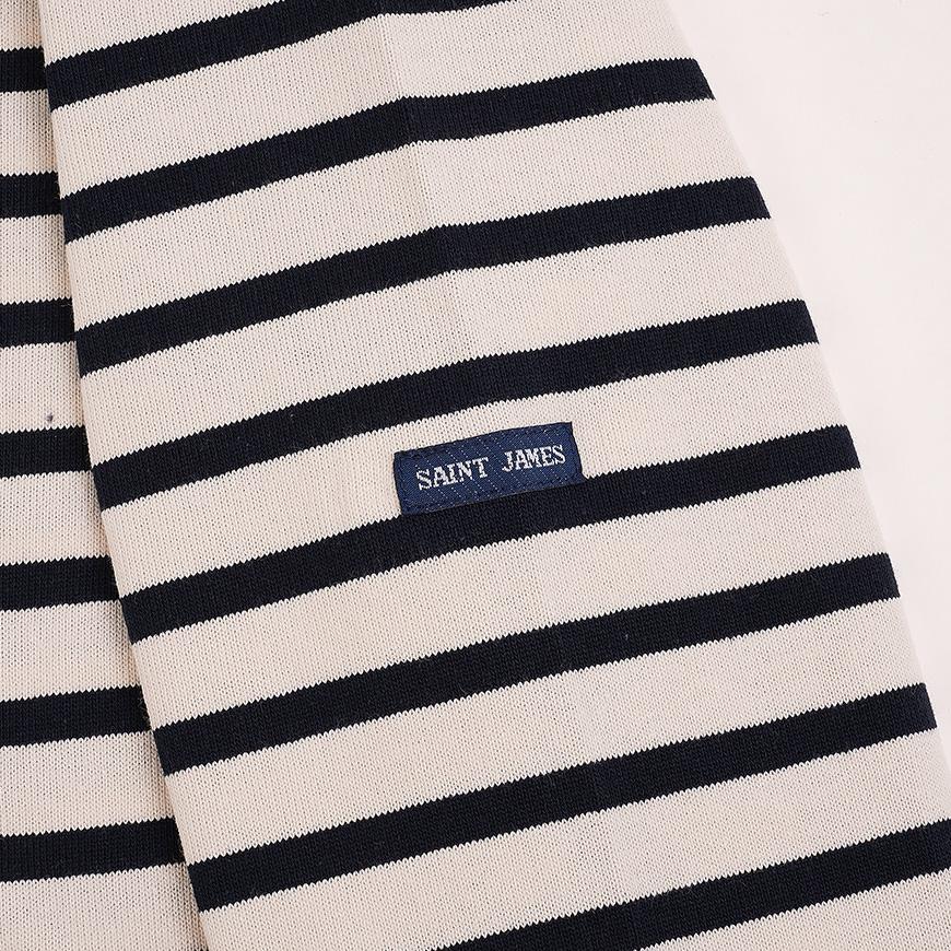 Saint James Ecru/Navy COLLEVILLE Zip-Up Hoodie for Women