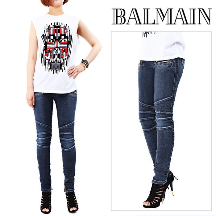 Balmain Women’s Biker Skinny Denim Jeans 5162 134N C3180