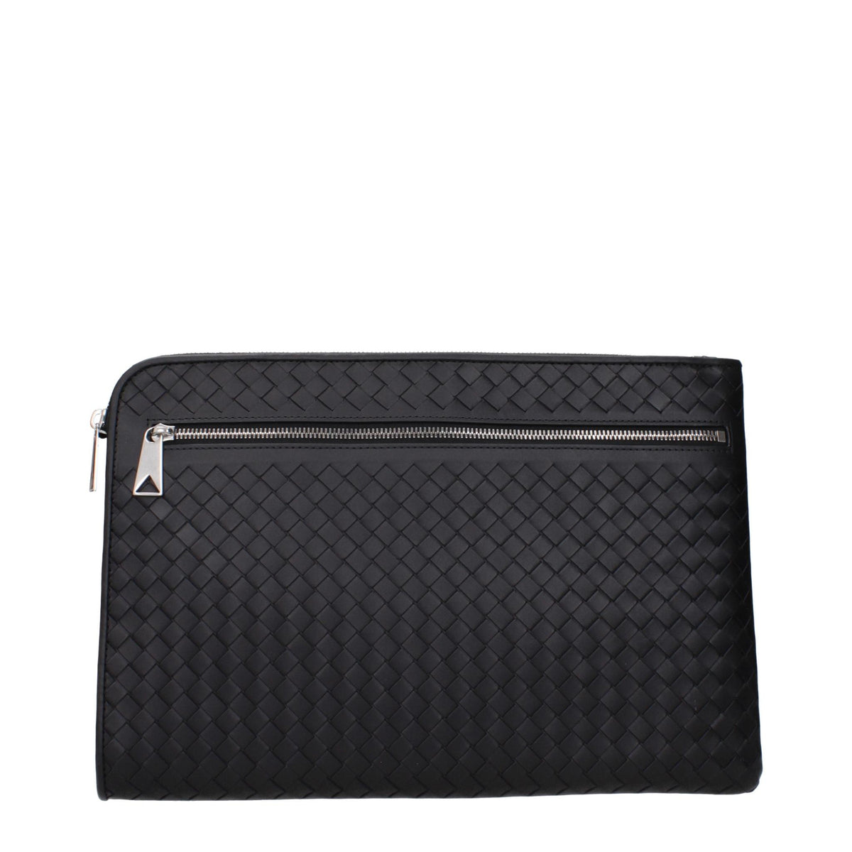Bottega Veneta Intrecciato Leather Clutch Bag Black Men’s