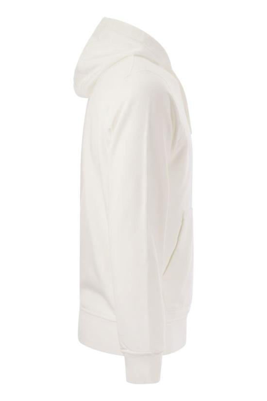 STONE ISLAND White Cotton Hooded Sweatshirt Women