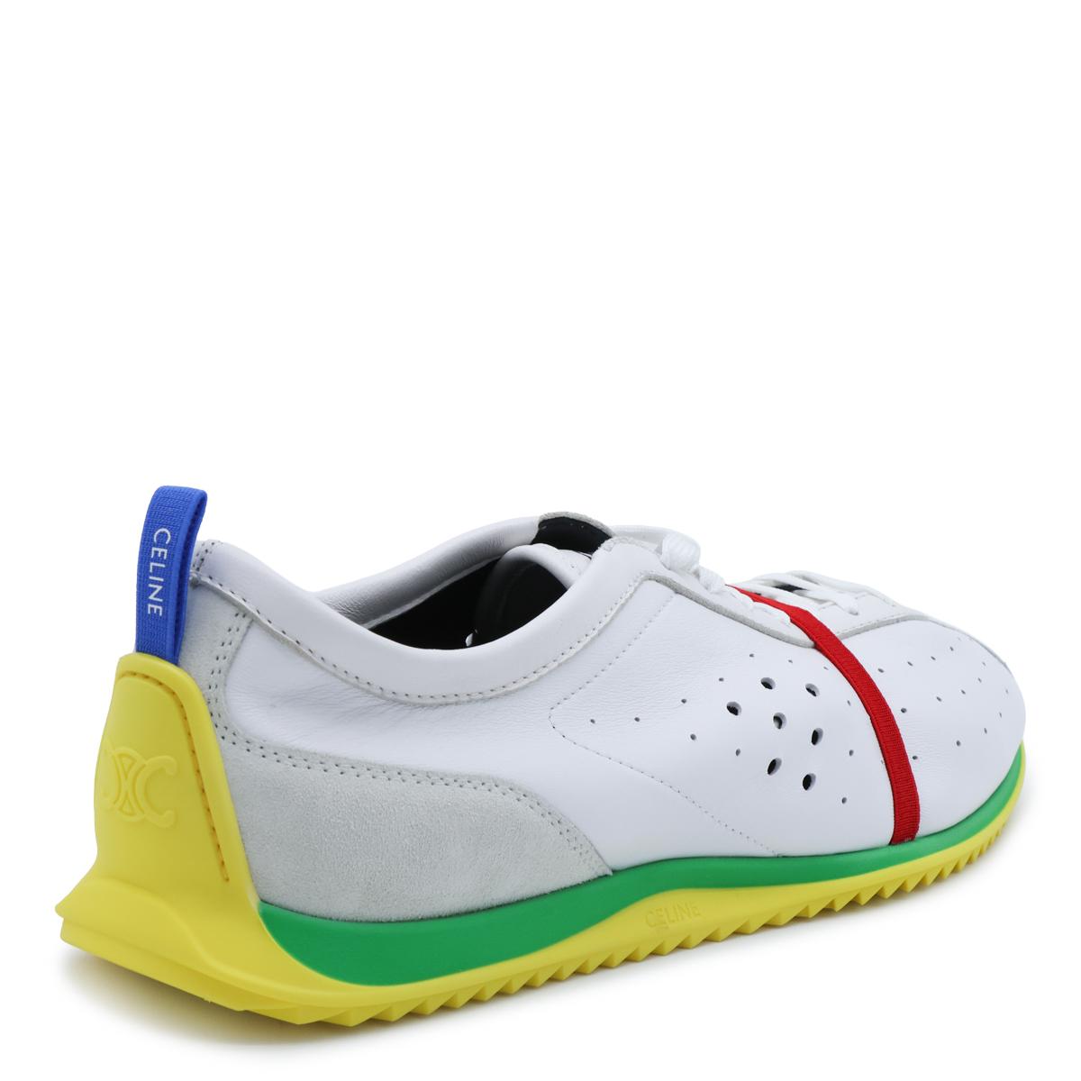 CELINE White Leather Low-Top Sneakers