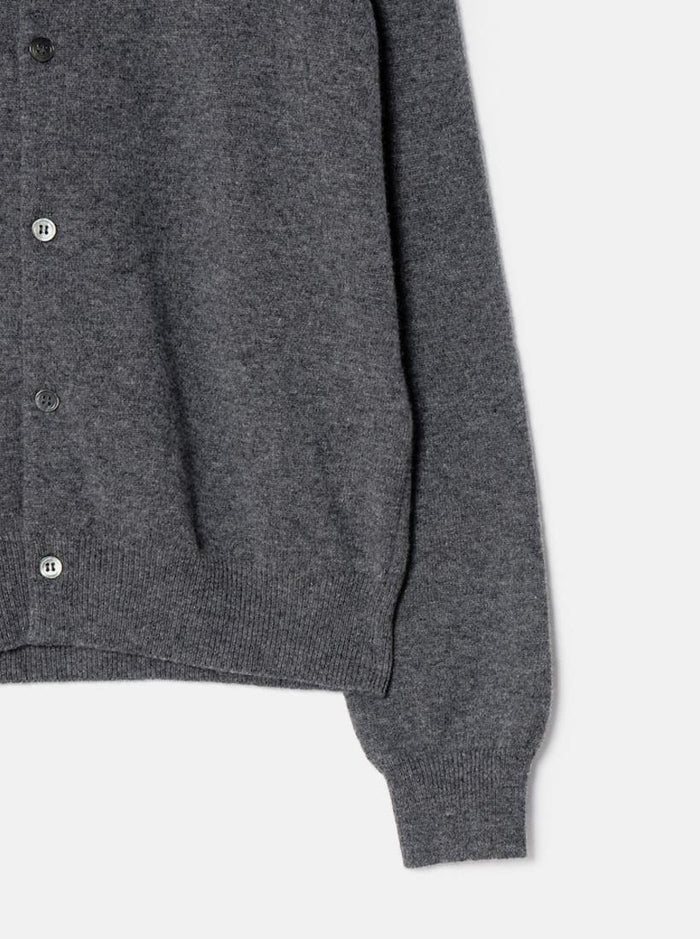 Comme des Garcons Charcoal Cardigan with Gold Heart Patch Unisex