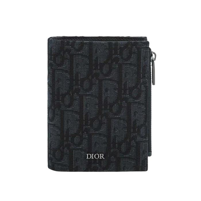 DIOR Men’s Bifold Wallet Black Leather
