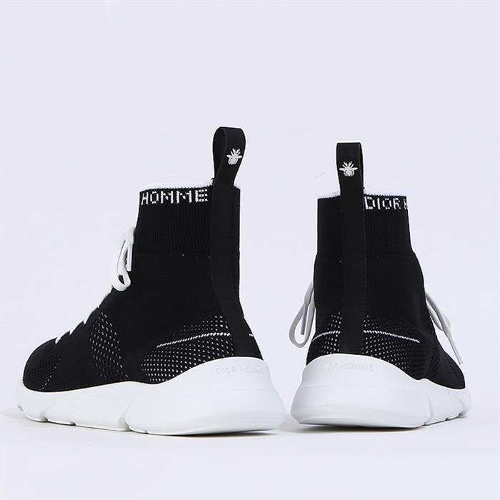DIOR White Knit Sock Sneakers Low-Top