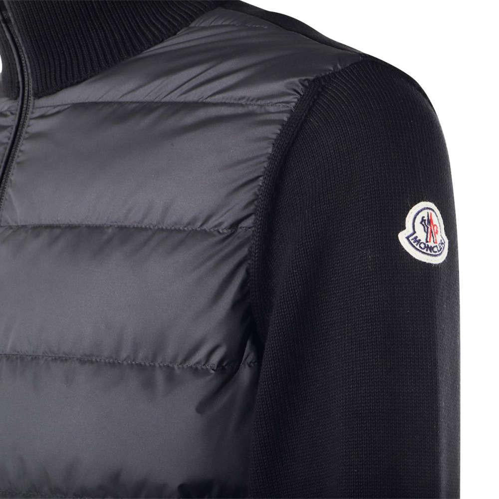 Moncler Logo Patch Navy Down Padded Cardigan Jacket K2091 9B00003 M1367 776