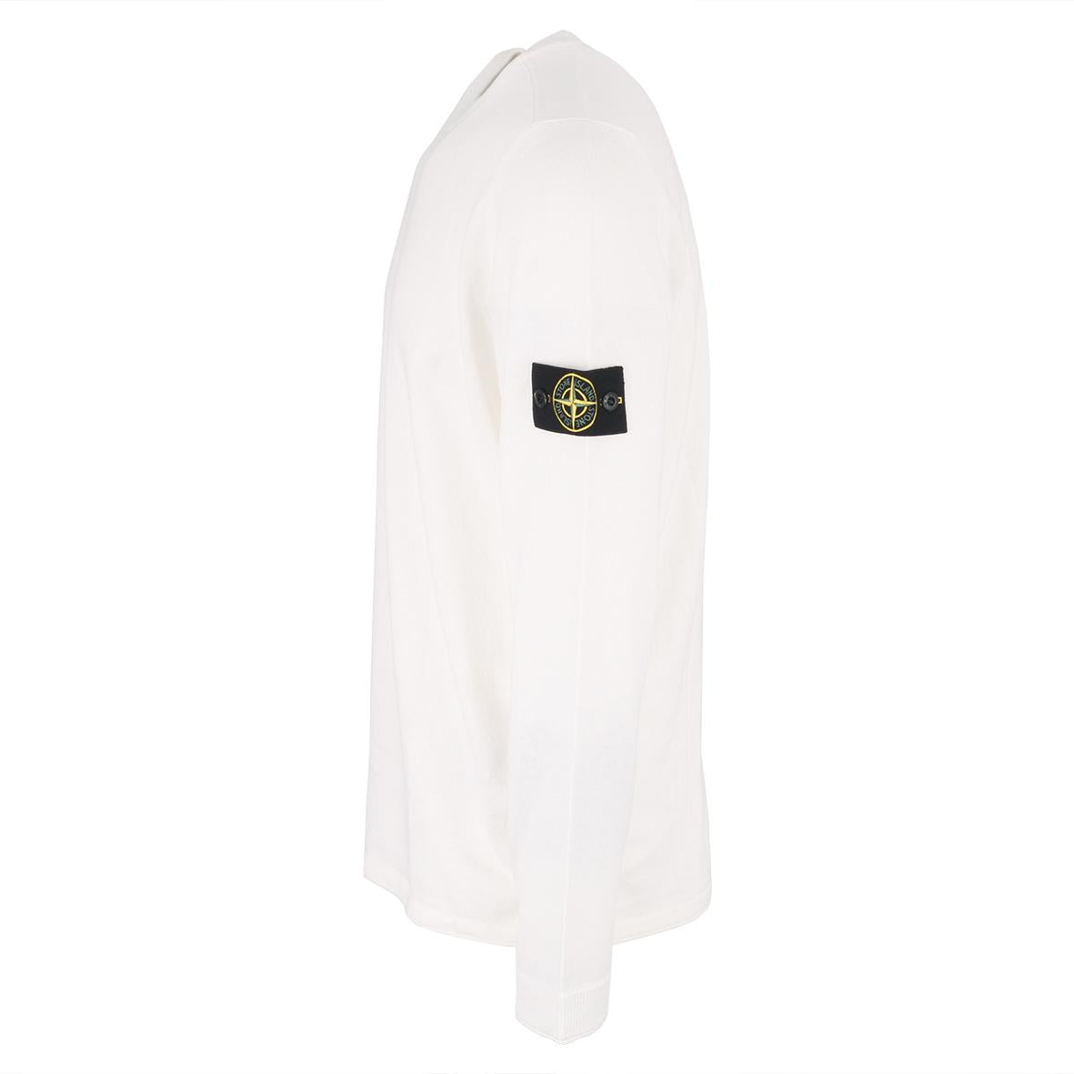 STONE ISLAND Cotton Round-Neck Knit Sweater with Patch Badge