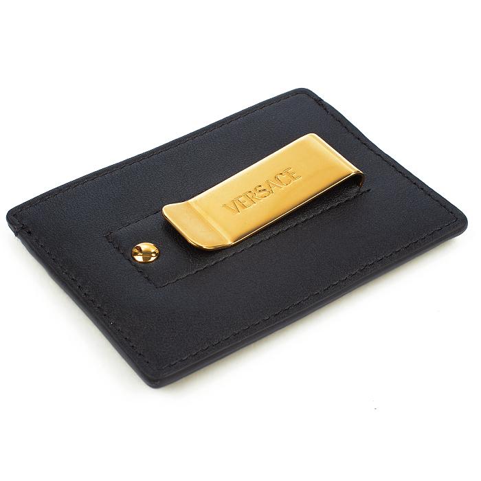 Versace Medusa Money Clip Card Holder Black Unisex