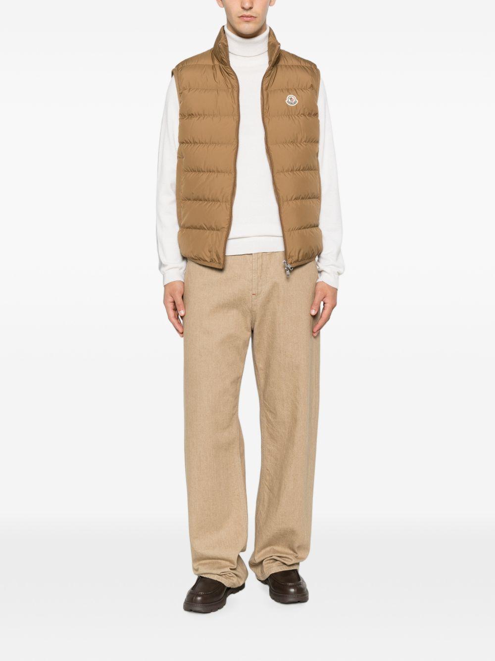 Moncler Men’s Down Puffer Vest Beige Nylon Outerwear